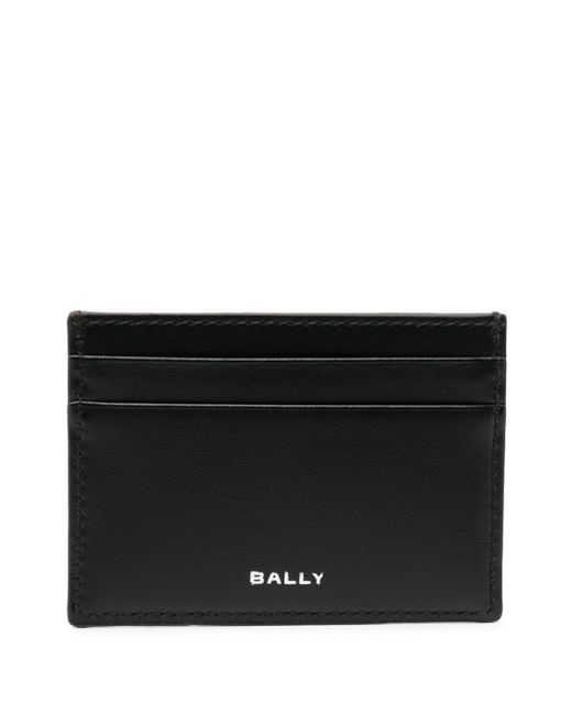 Bally stripe-detail leather card holder