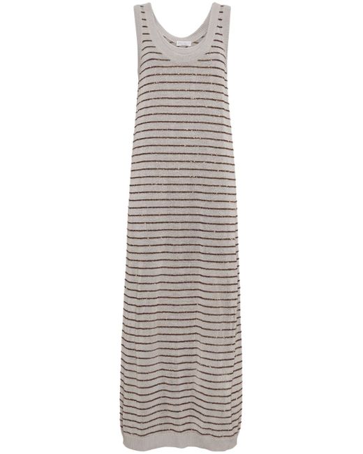 Brunello Cucinelli striped maxi dress