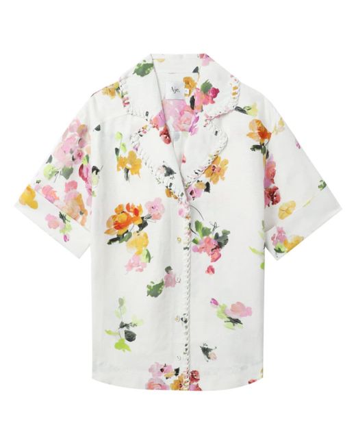 Aje floral-print short-sleeve shirt