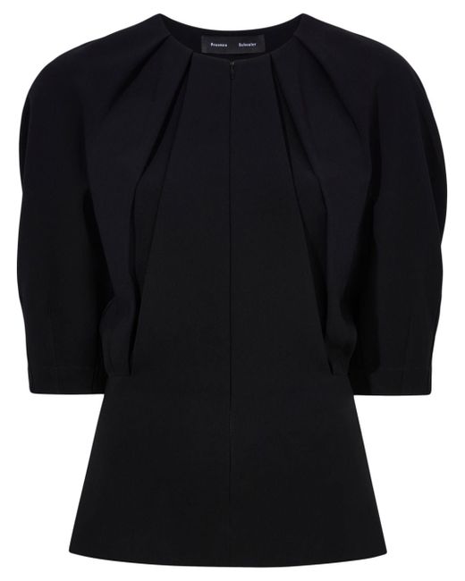 Proenza Schouler gathered-detail crepe blouse