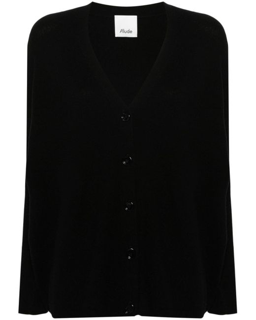 Allude V-neck button-up cardigan