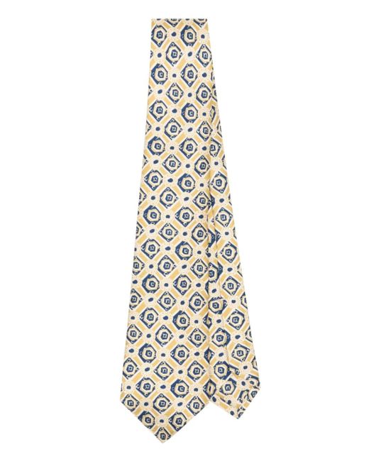Kiton geometric-pattern tie