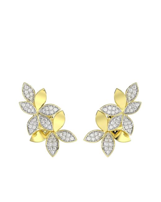 Marchesa 18kt yellow Wild Flower diamond earrings