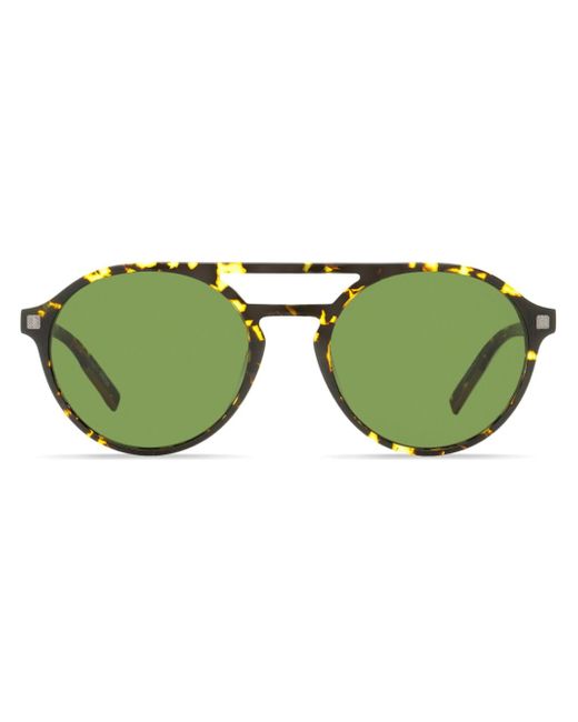 Z Zegna tortoiseshell-effect round-frame sunglasses