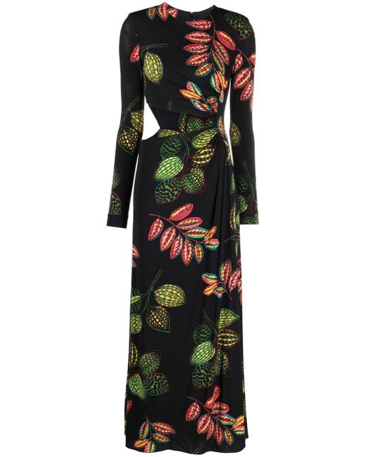 Elie Saab floral-print cut-out dress