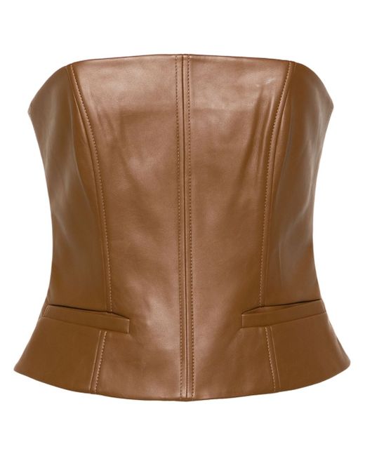 Aya Muse Uro faux-leather bandeau top