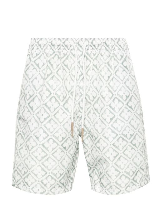 Eleventy geometric-pattern swim shorts