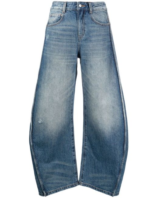 Jnby piped-trim wide-leg jeans