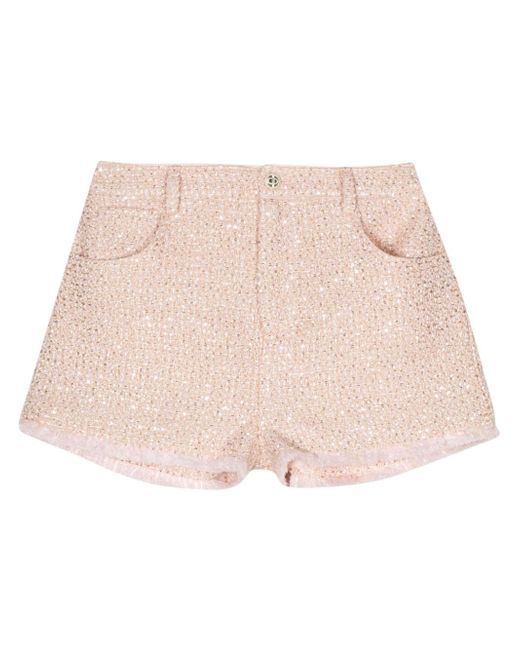 Twin-Set sequin-embellished bouclé shorts