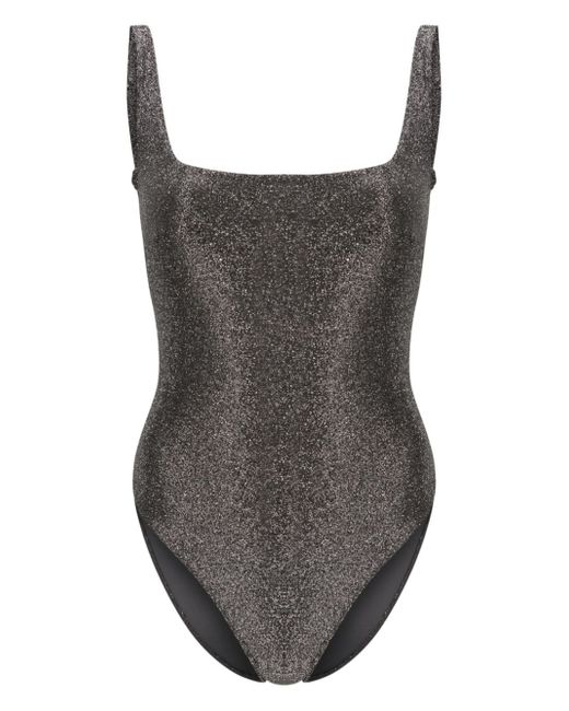 Form and Fold square-neck glitter swimsuit