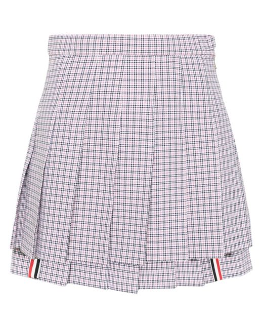 Thom Browne check-pattern pleated miniskirt
