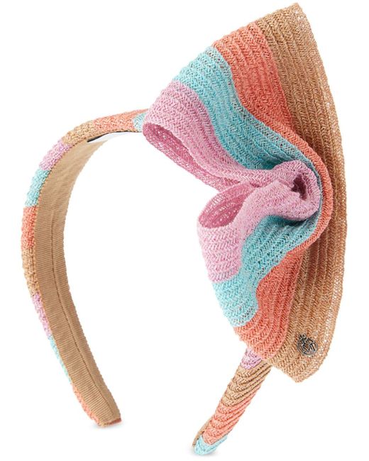 Maison Michel stripe-pattern bow-detail headband