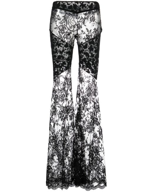 Roberto Cavalli flared Chantilly-lace trousers