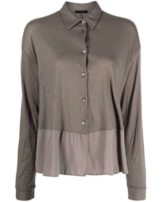 Transit classic-collar drop-shoulder blouse