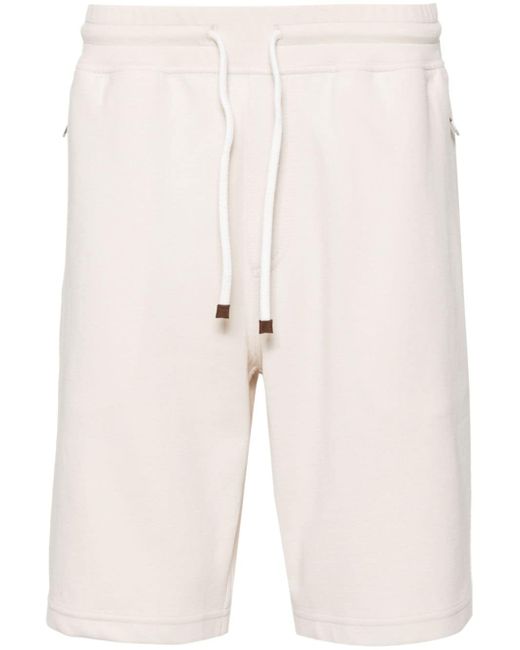 Brunello Cucinelli mid-rise cotton track shorts
