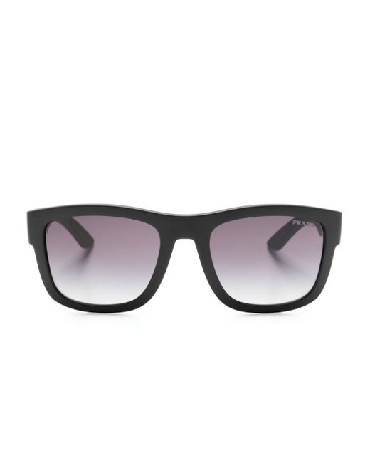 Prada Linea Rossa logo-debossed square-frame sunglasses