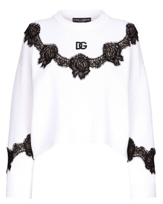 Dolce & Gabbana lace-insert jumper