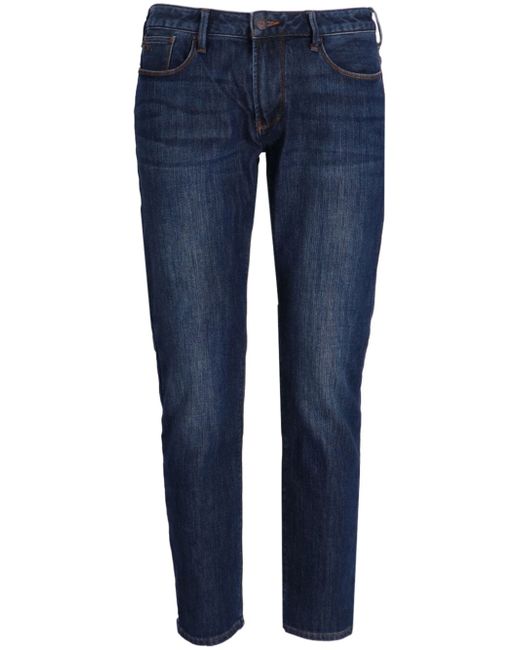 Emporio Armani washed slim-cut jeans