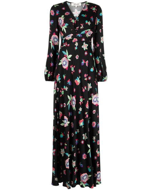 Diane von Furstenberg floral-print V-neck maxi dress