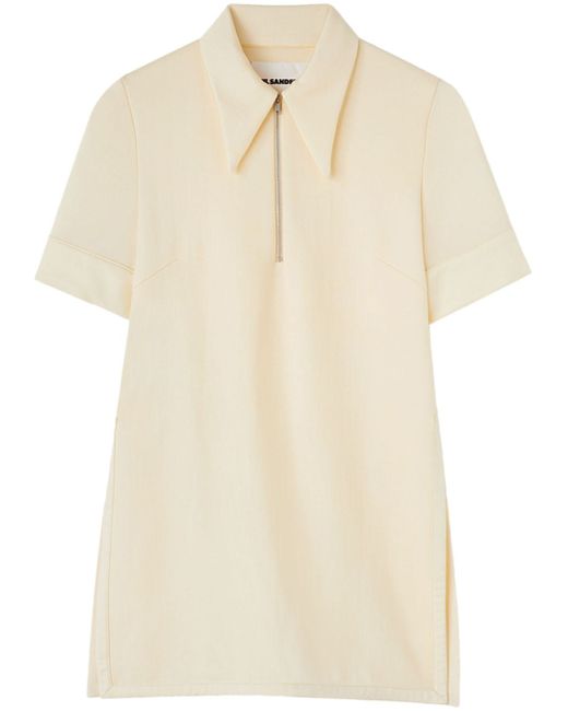 Jil Sander straight-point collar zip-fastening T-shirt