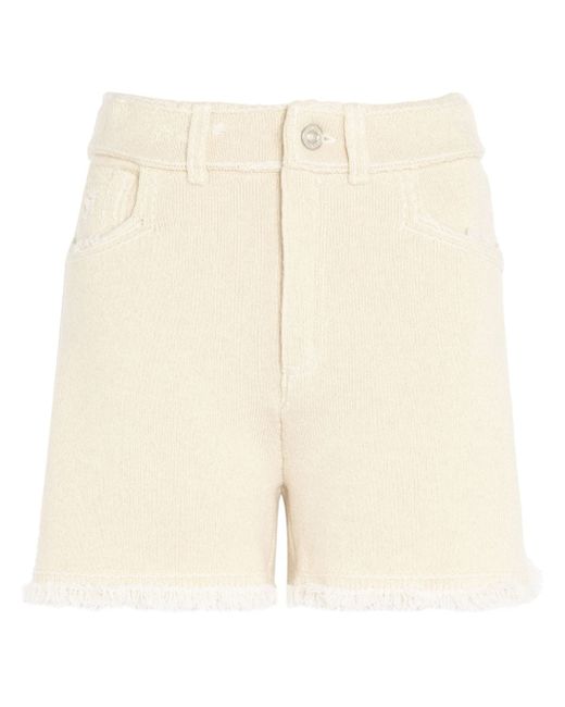 Barrie frayed-detail knitted shorts