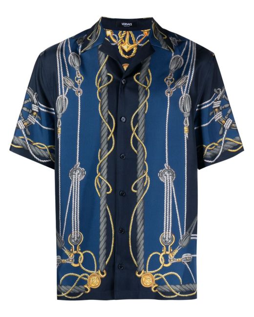 Versace nautical-print short-sleeve shirt