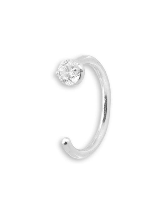 The Alkemistry 18kt white gold loop diamond single hoop earring