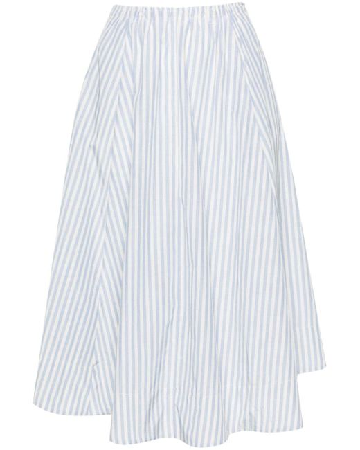 Forte-Forte striped A-line satin skirt