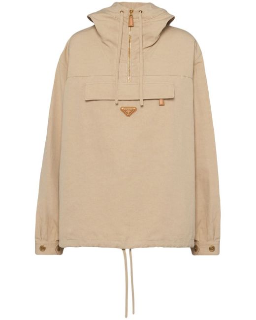 Prada enamel triangle-logo hoodie