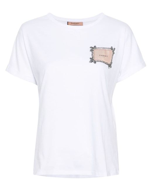 Twin-Set logo-patch cotton T-shirt