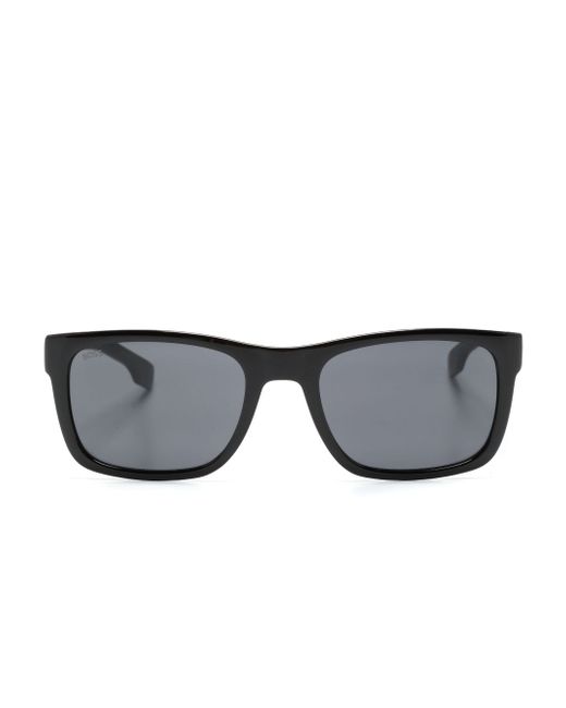 Boss logo-embossed square-frame sunglasses