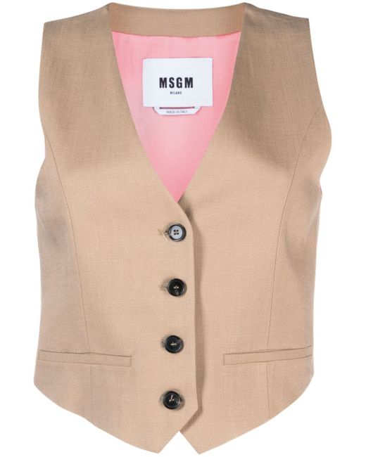 Msgm V-neck panelled waistcoat