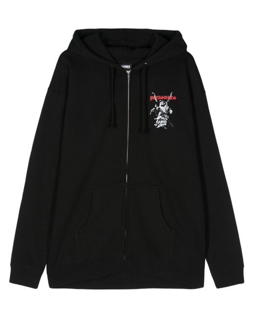 Pleasures Goat logo-print zipped hoodie