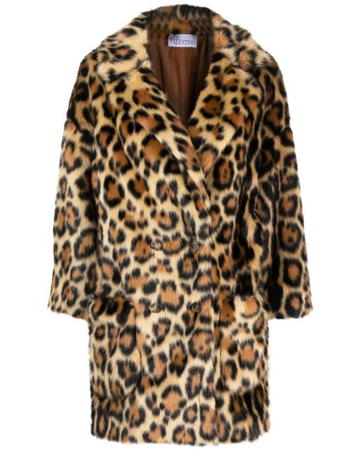 RED Valentino leopard-print faux-fur coat