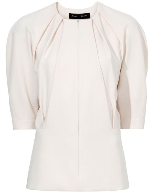 Proenza Schouler gathered-detail crepe blouse