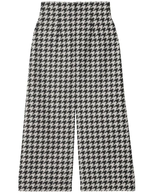Burberry houndstooth-pattern gabardine cropped trousers