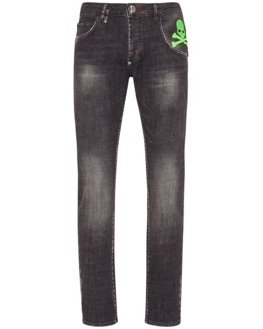 Philipp Plein Skull-print straight-leg jeans