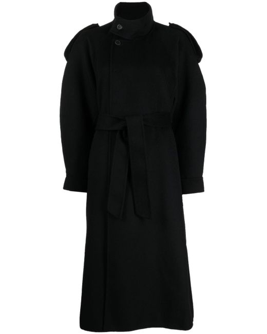 Jnby epaulette-detail wool-cashmere coat