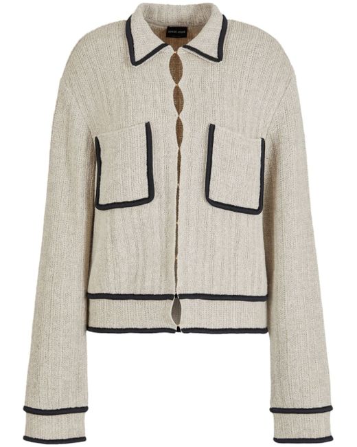 Giorgio Armani contrasting-trim drop-shoulder cardigan