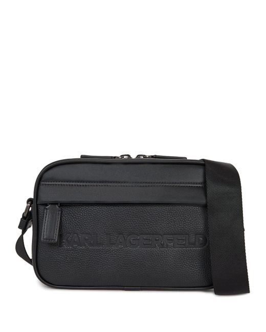 Karl Lagerfeld logo-debossed leather shoulder bag