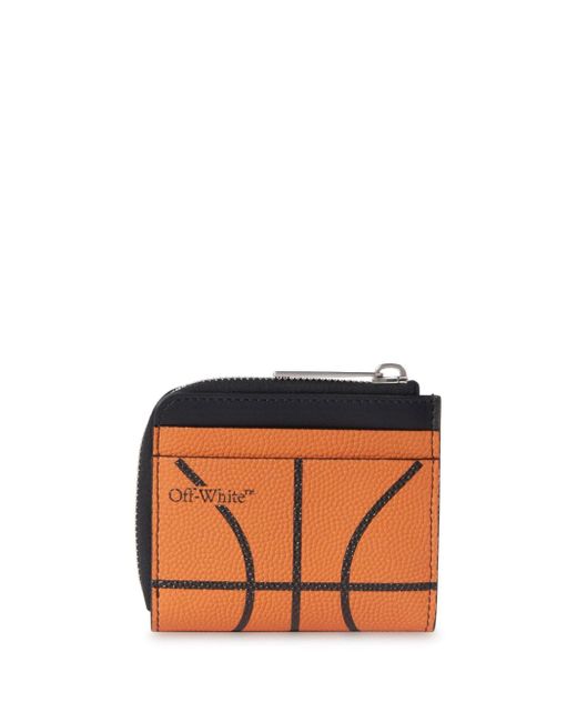 Off-White Basketball logo-print leather wallet