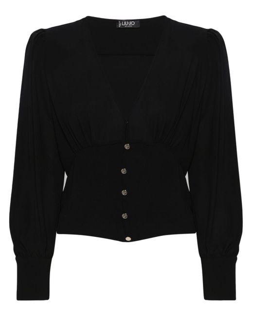Liu •Jo Georgette gathered-detail blouse