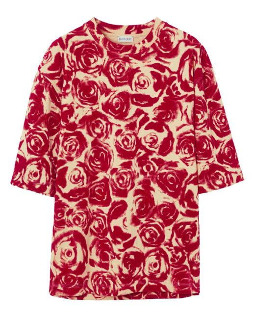 Burberry Rose-print cotton T-shirt