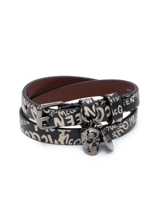 Alexander McQueen double-wrap leather bracelet