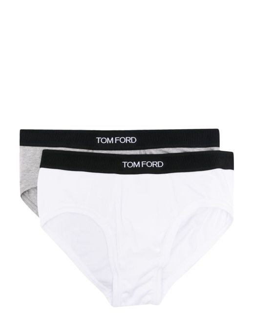 Tom Ford logo-waistband cotton briefs pack of two