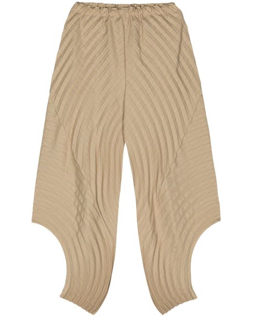 Issey Miyake Curved Pleats striped trousers