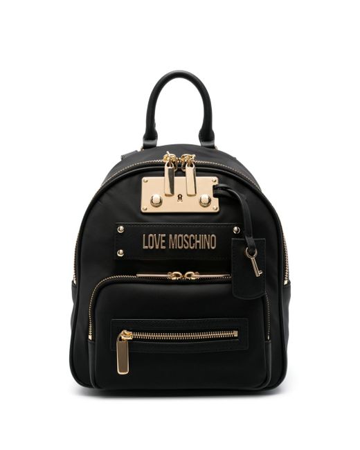 Love Moschino logo-lettering padlock backpack