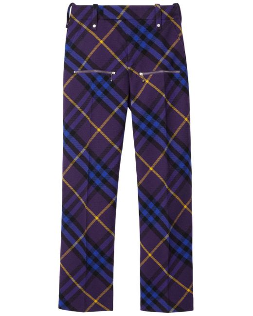 Burberry petite check-print wool trousers
