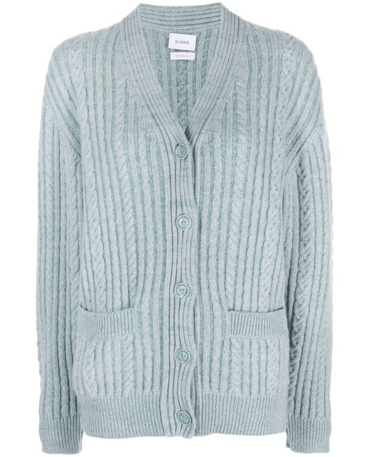 Barrie V-neck cable-knit cardigan