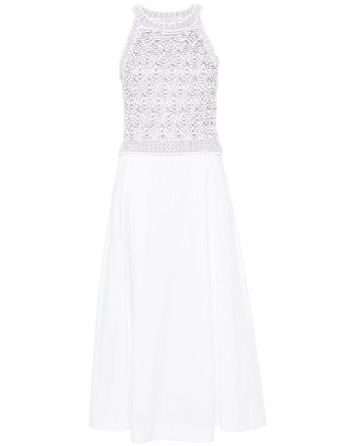 Peserico crochet-panel sleeveless dress